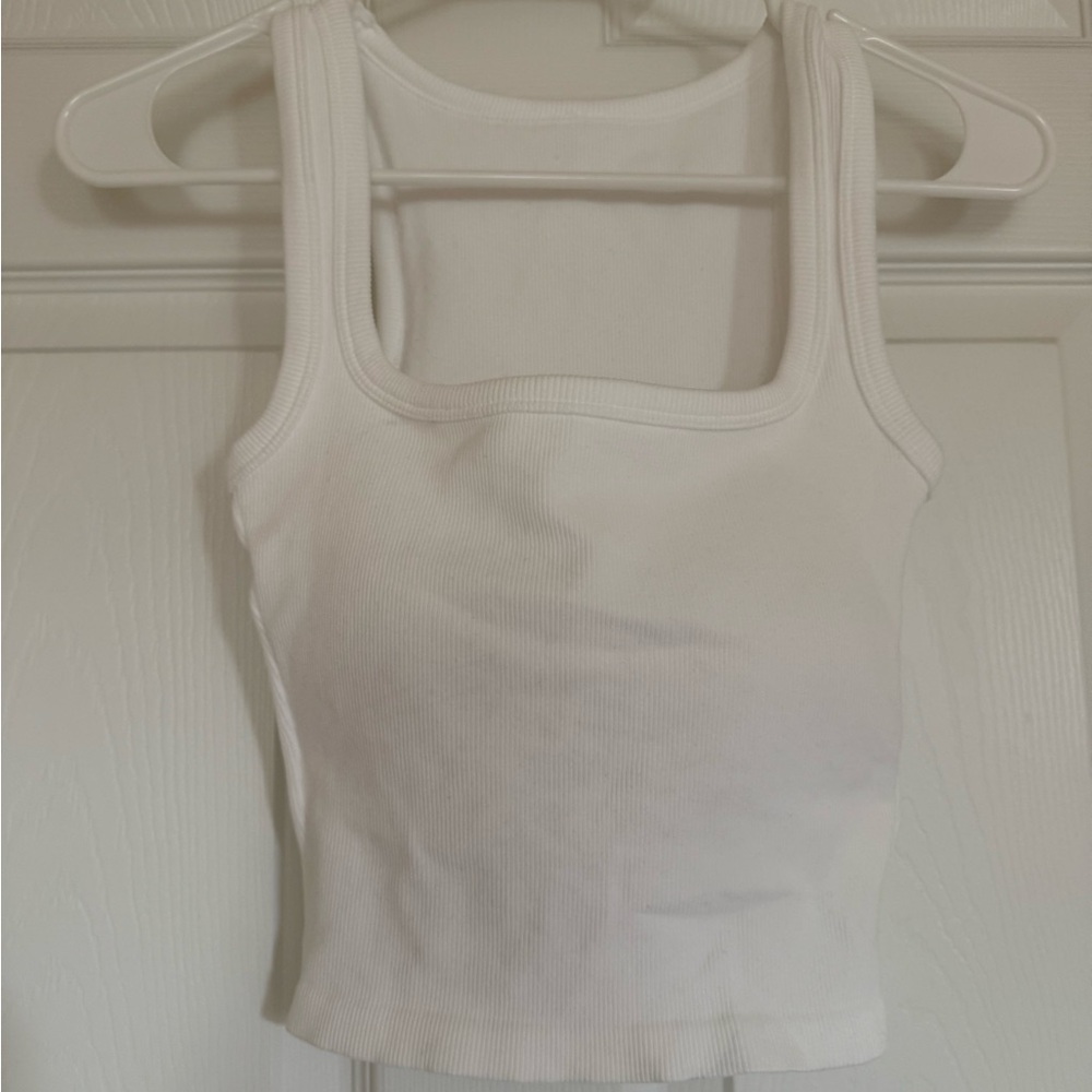 Altar'd State Cream Ribbed Tank Top